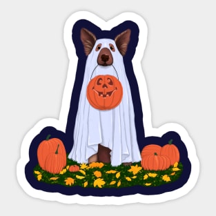 I am just here for the treats - funny Halloween illustration Sticker